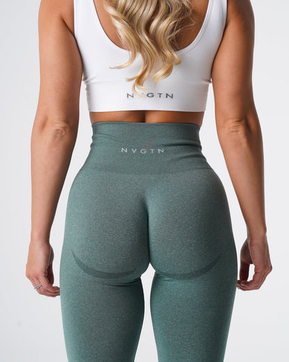 Women Forest Green Curve Seamless Leggings - NVGTN