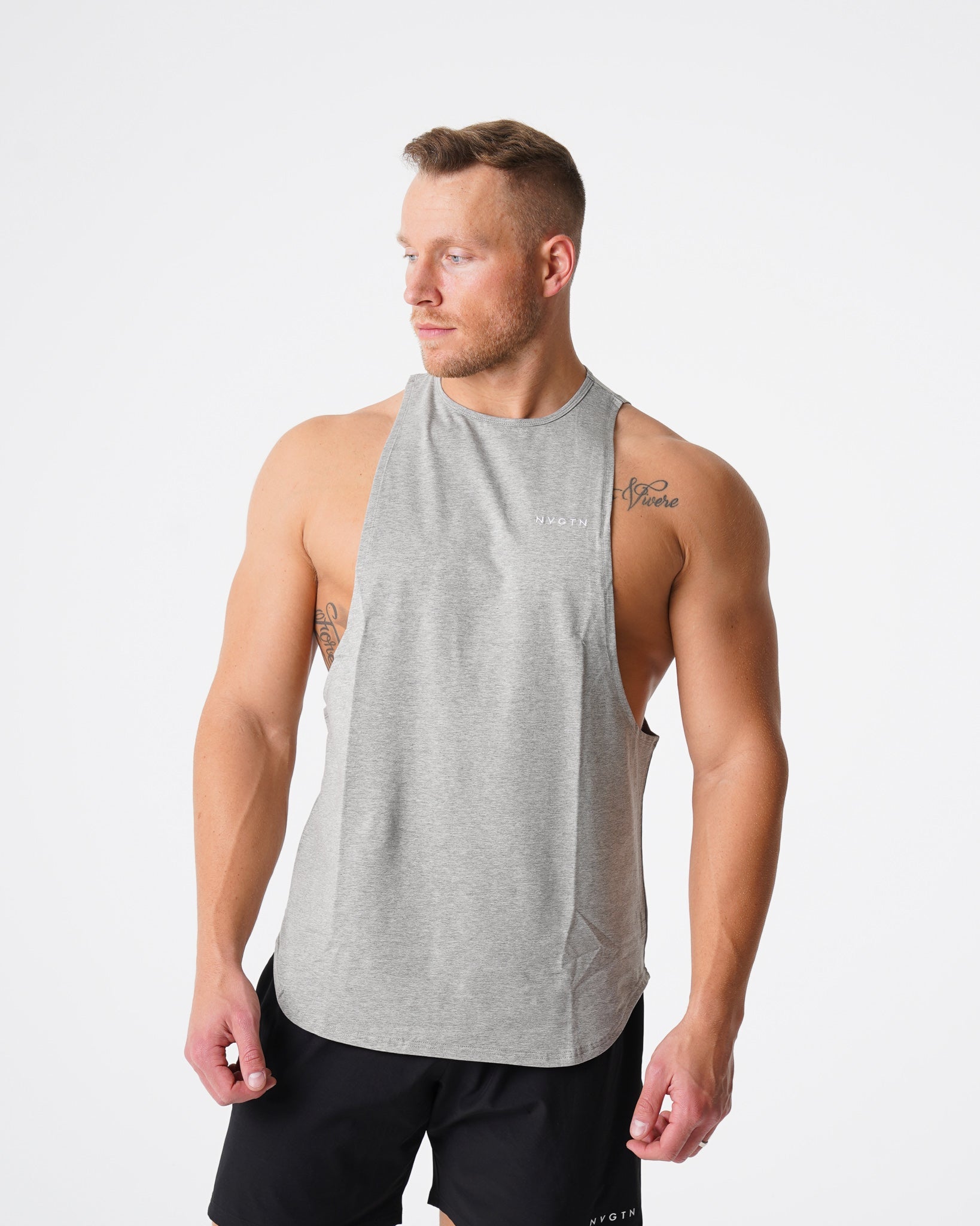 Men Grey Pulse Edge Tank - NVGTN