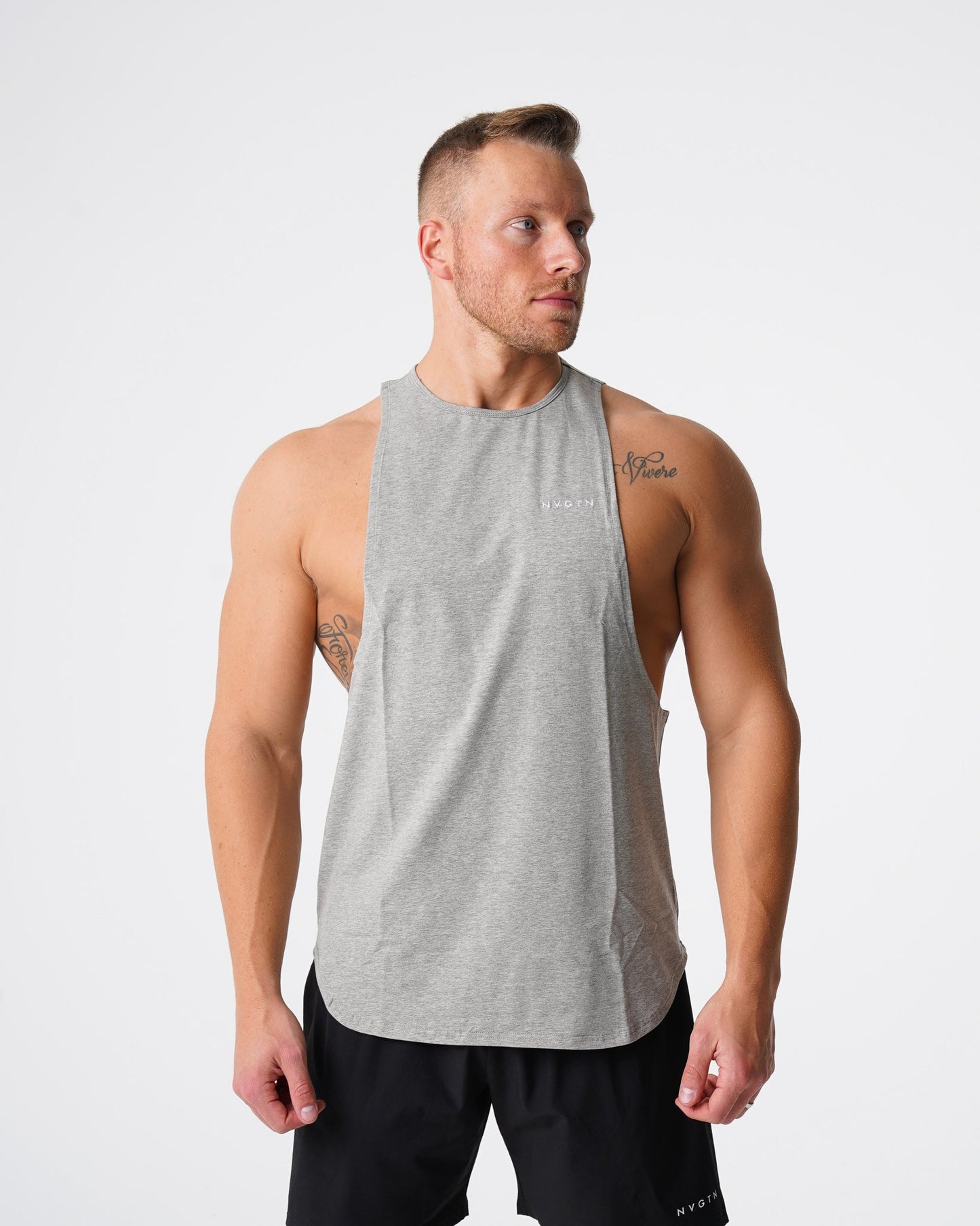 Men Grey Pulse Edge Tank - NVGTN