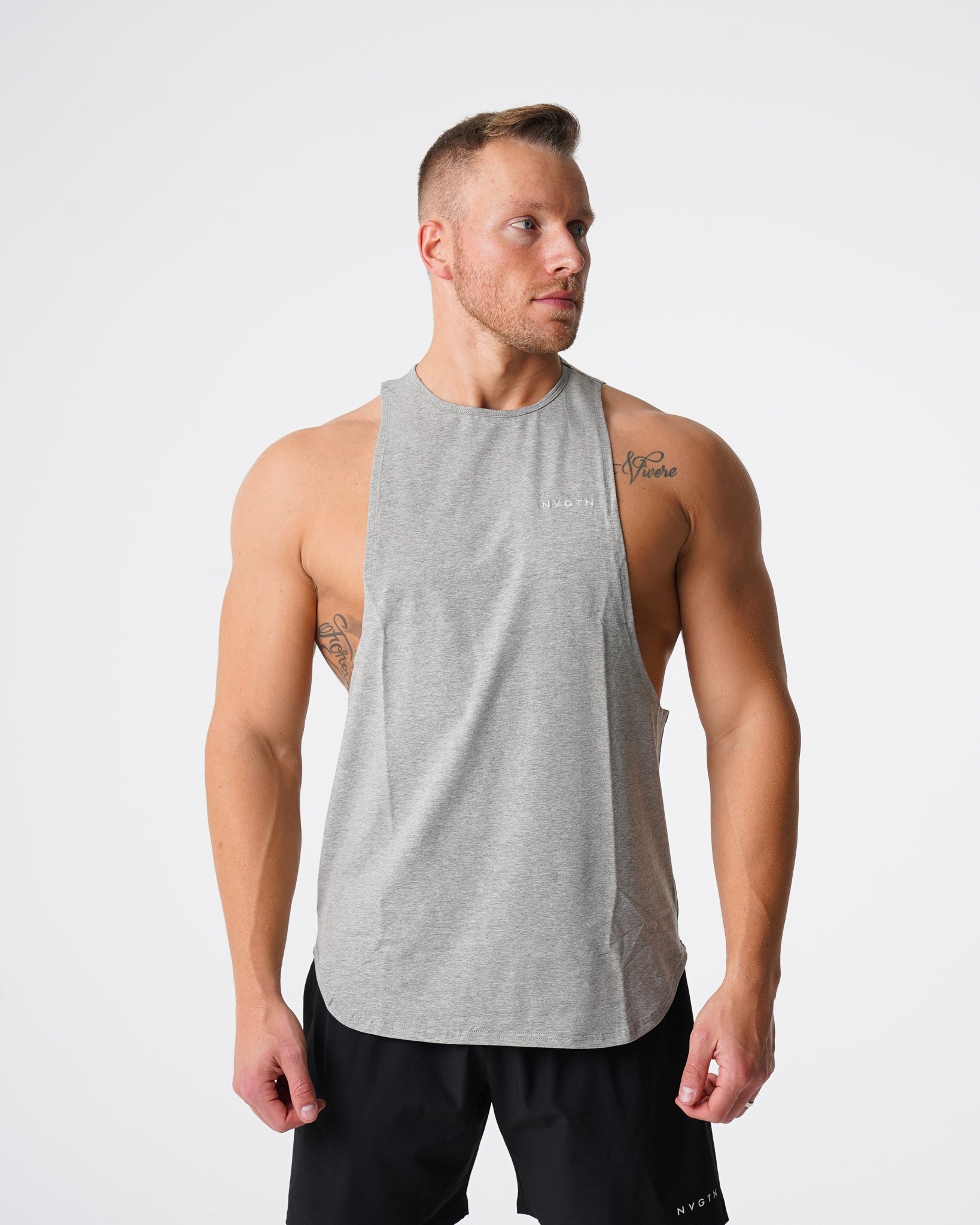 Men Grey Pulse Edge Tank - NVGTN