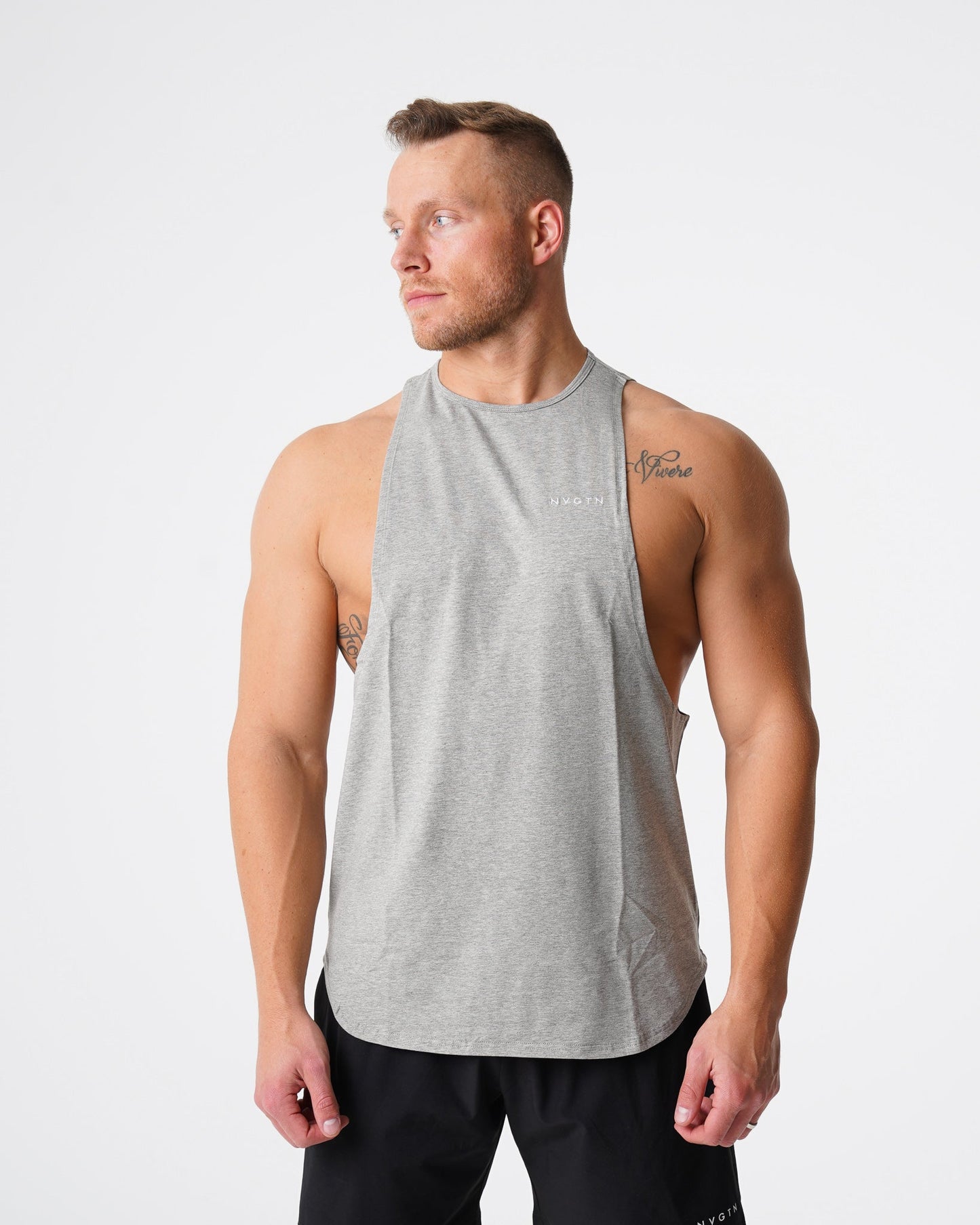 Men Grey Pulse Edge Tank - NVGTN
