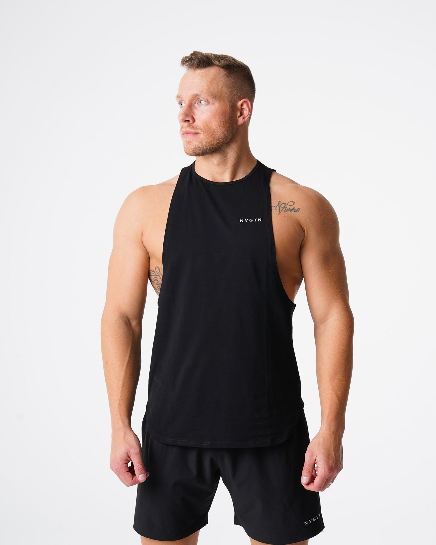 Men Black Pulse Edge Tank - NVGTN
