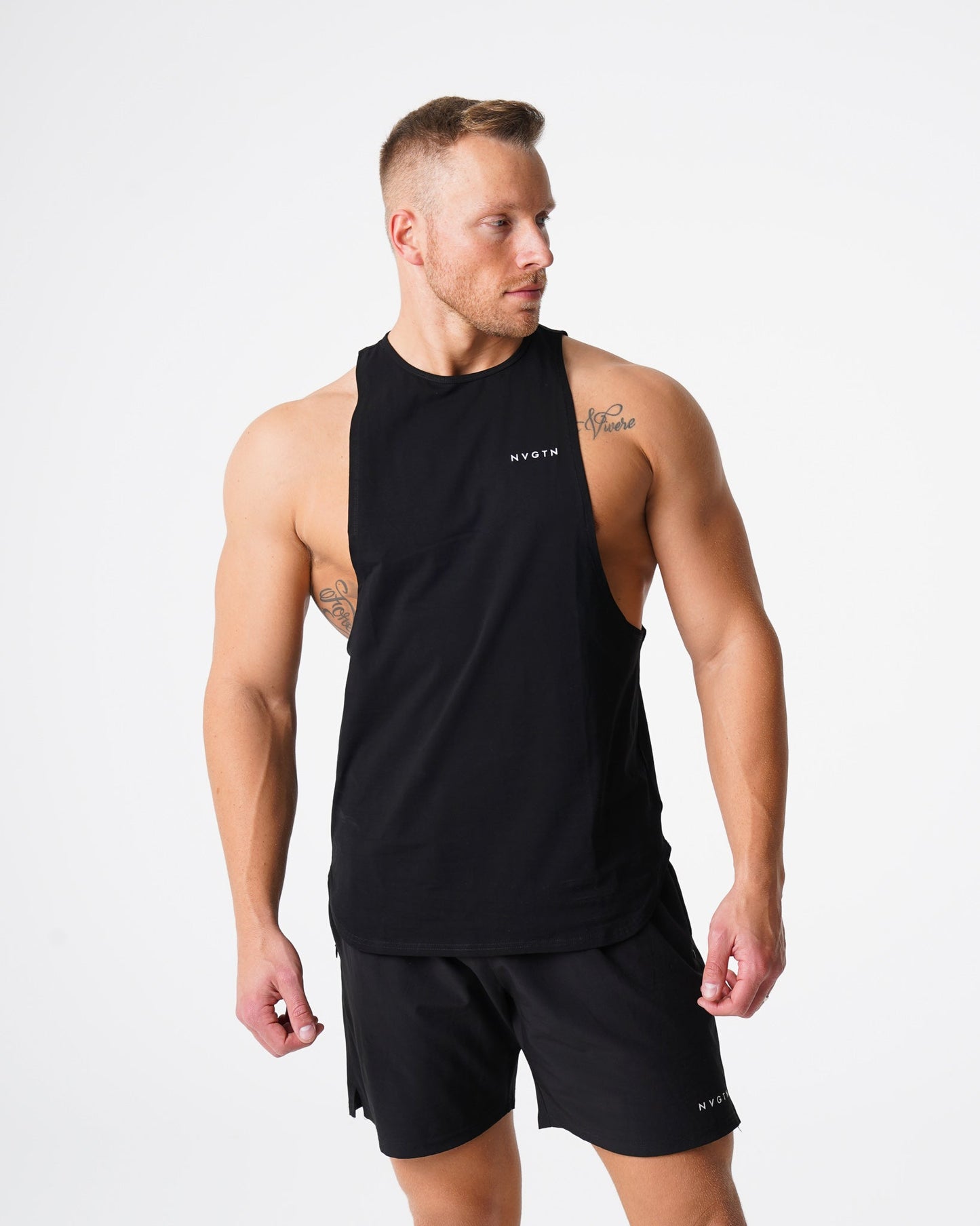 Men Black Pulse Edge Tank - NVGTN