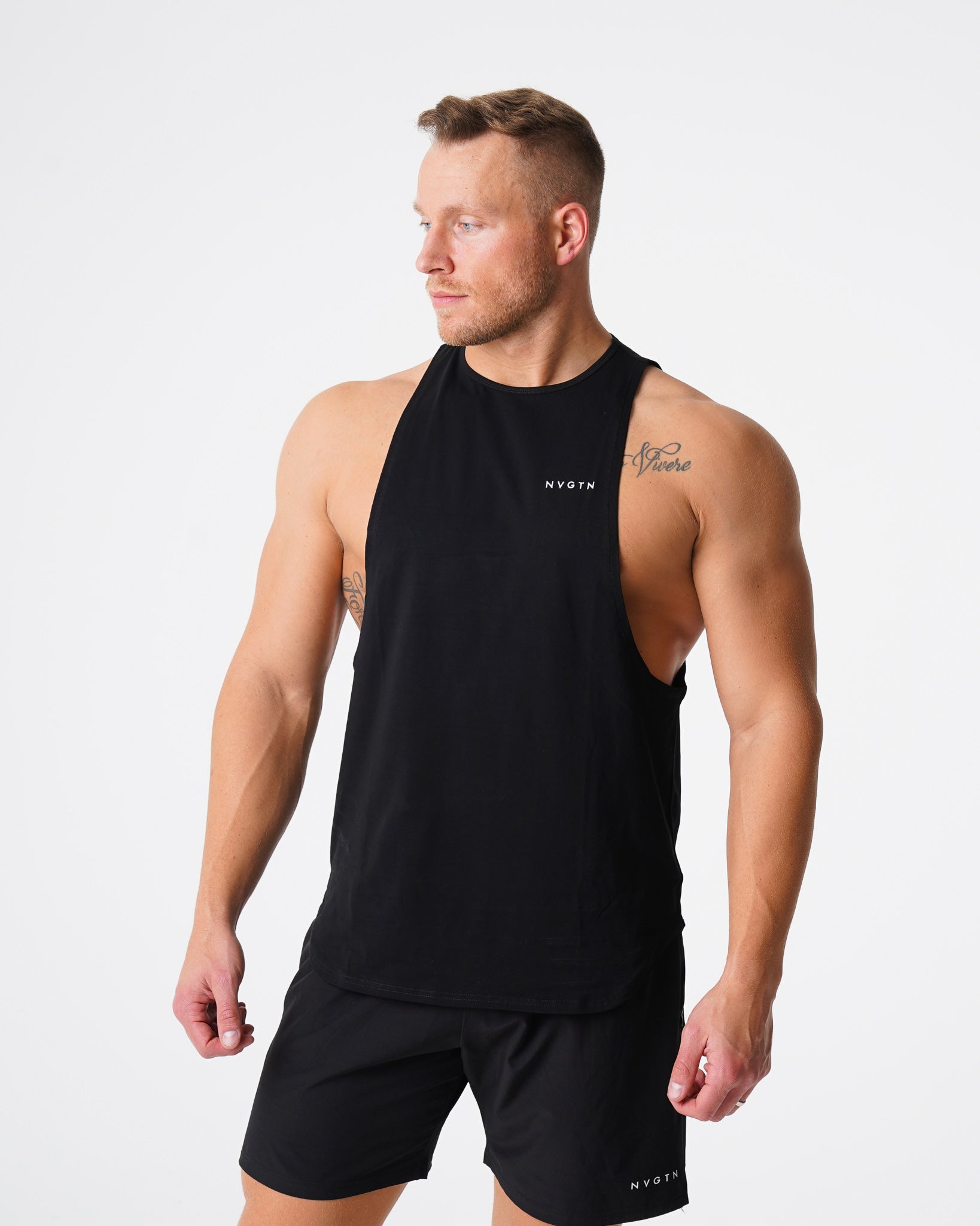 Men Black Pulse Edge Tank - NVGTN