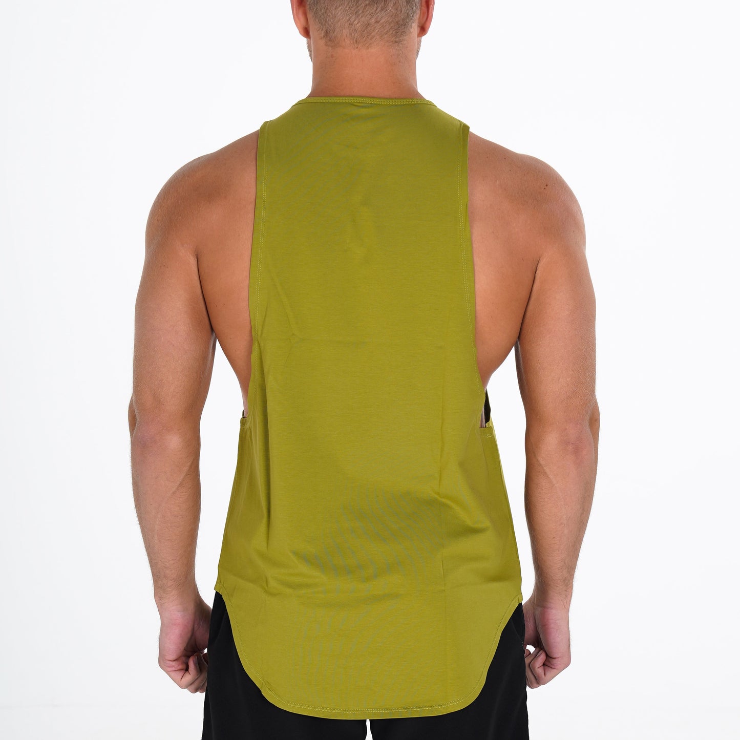 Men Olive Pulse Edge Tank - NVGTN