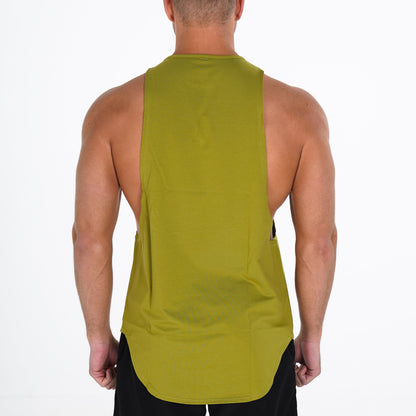 Men Olive Pulse Edge Tank - NVGTN