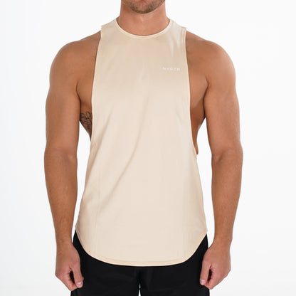 Men Beige Pulse Edge Tank - NVGTN
