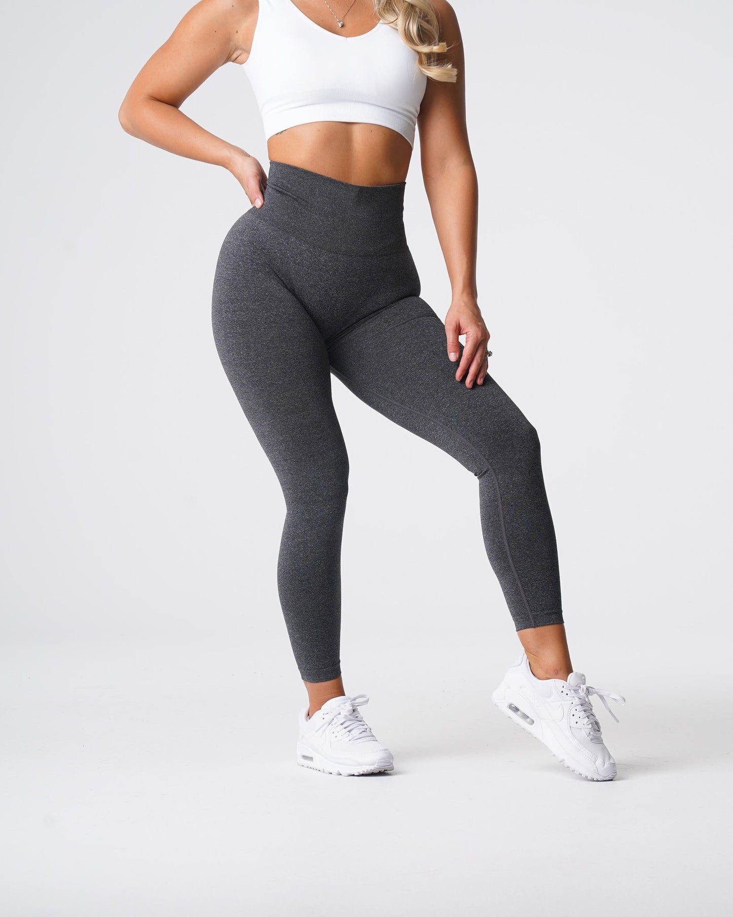 Women Black Speckled Curve Seamless Leggings - NVGTN