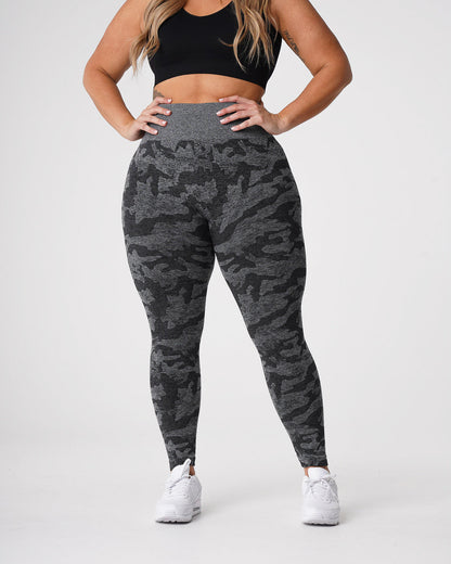 Women Black Camo Seamless Leggings - NVGTN