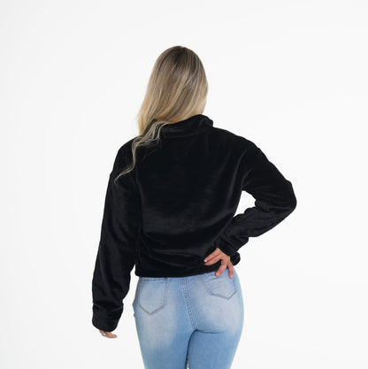 Women Black Full Length Teddy Fleece - NVGTN