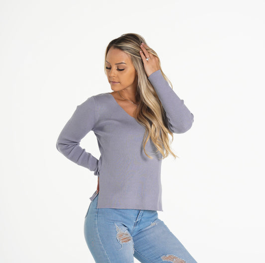 Women Cloud Extra Sweet V Neck Sweater - NVGTN
