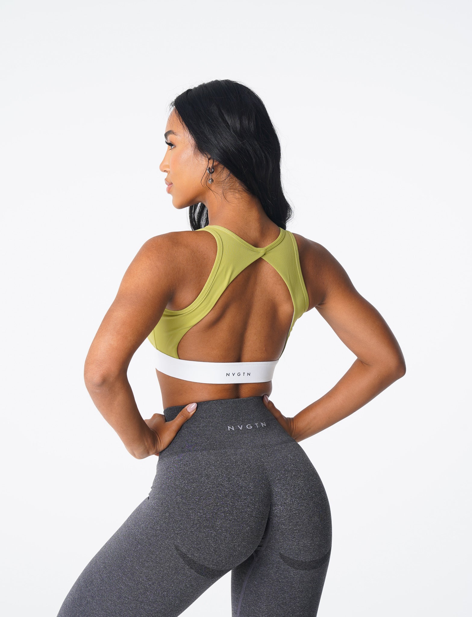 Women Olive Agility Bra - NVGTN