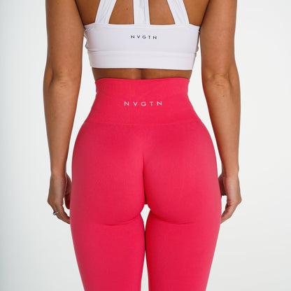 Women Hawaiian Pink Solid Seamless Leggings - NVGTN