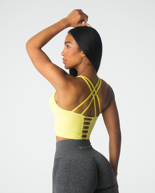 Women Pastel Yellow Matrix Bra Top - NVGTN