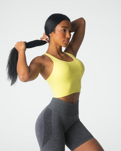 Women Pastel Yellow Matrix Bra Top - NVGTN
