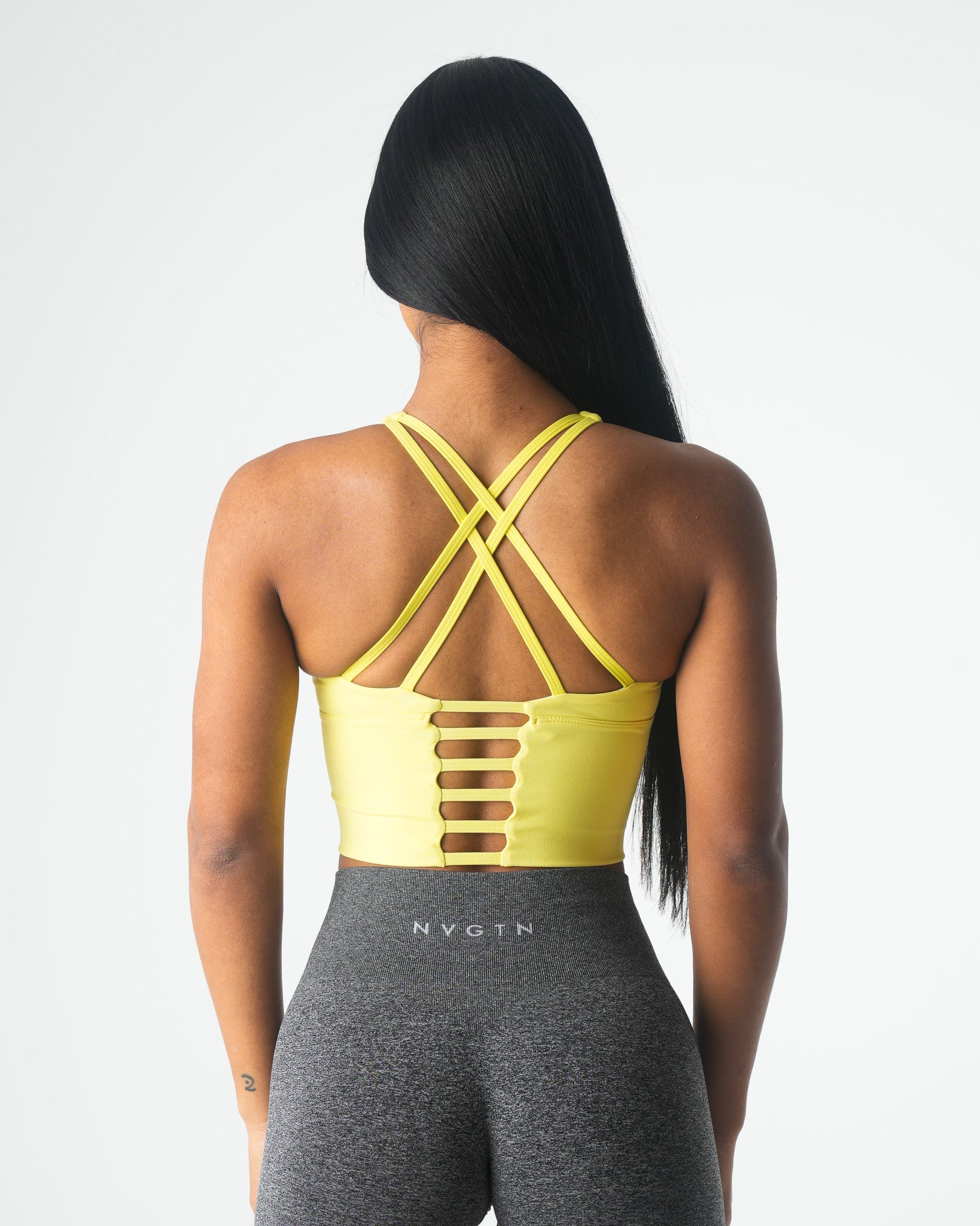Women Pastel Yellow Matrix Bra Top - NVGTN