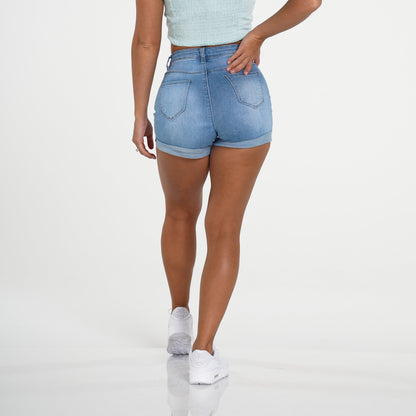Women Navishape Light Wash Jean Shorts - NVGTN