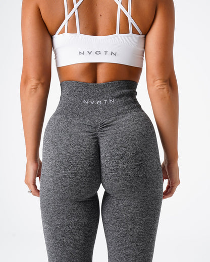Women Black Speckled Scrunch Seamless Leggings - NVGTN