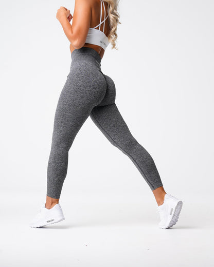 Women Black Speckled Scrunch Seamless Leggings - NVGTN