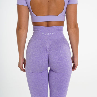 Women Lilac Scrunch Seamless Leggings - NVGTN