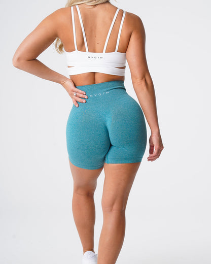Women Teal Pro Seamless Shorts - NVGTN