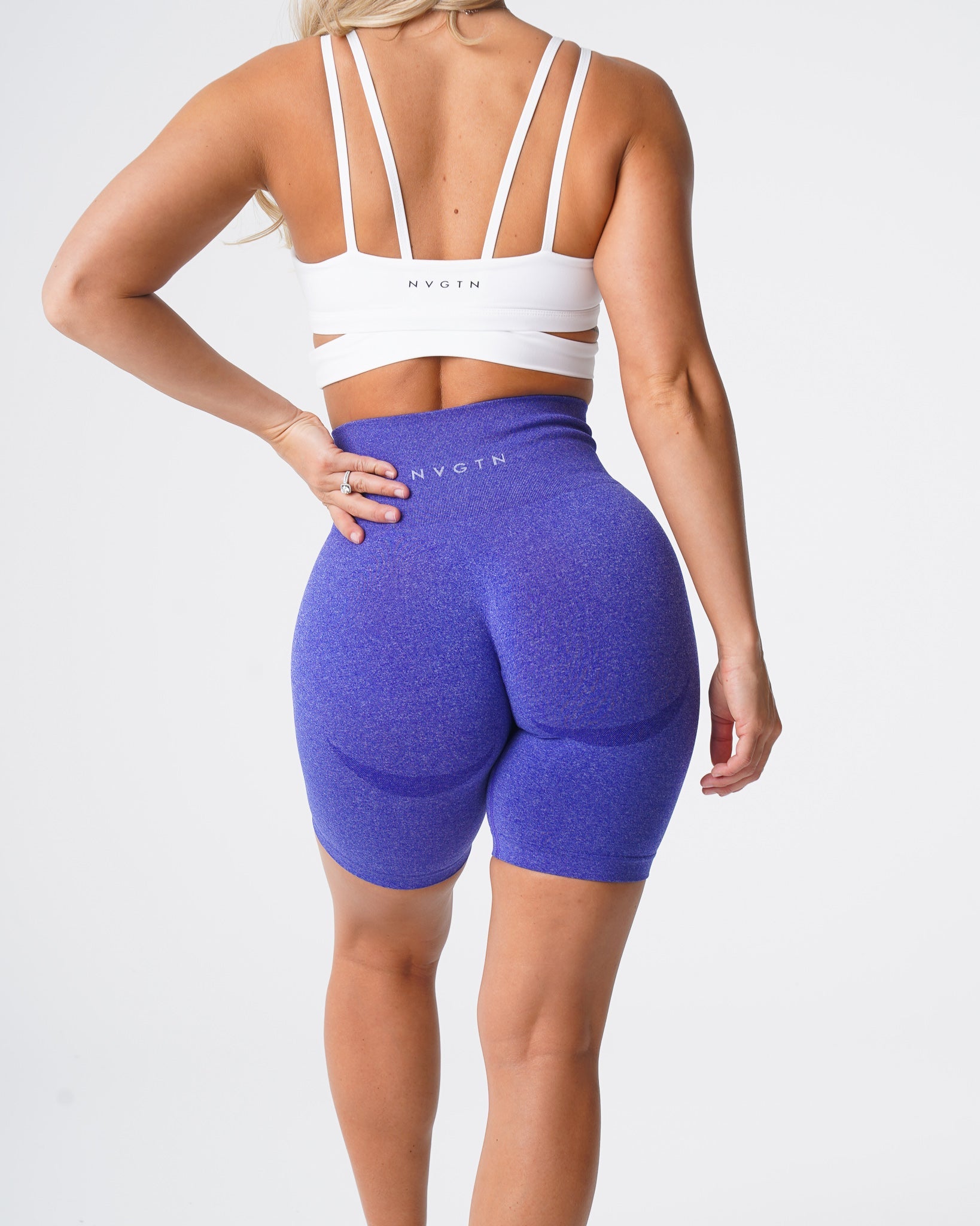 Women Electric Blue Biker Shorts - NVGTN