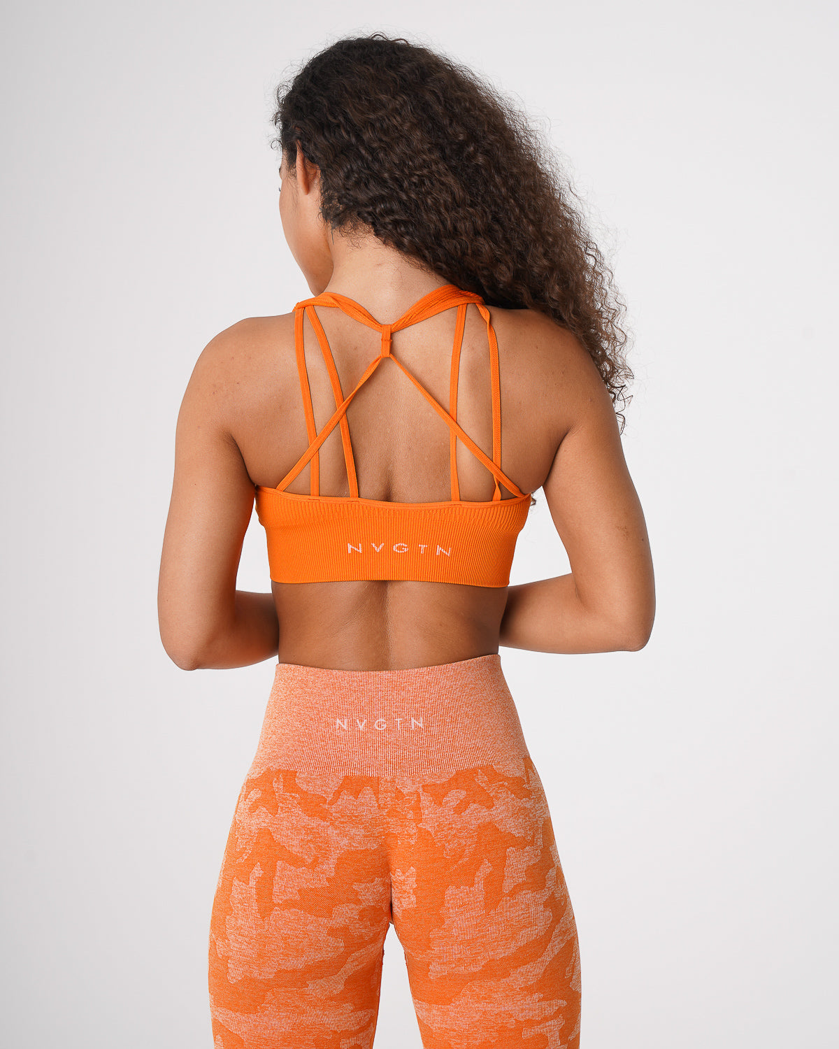 Women Burnt Orange Galaxy Ribbed Seamless Bra - NVGTN