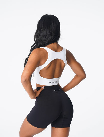 Women White Eclipse Seamless Bra - NVGTN