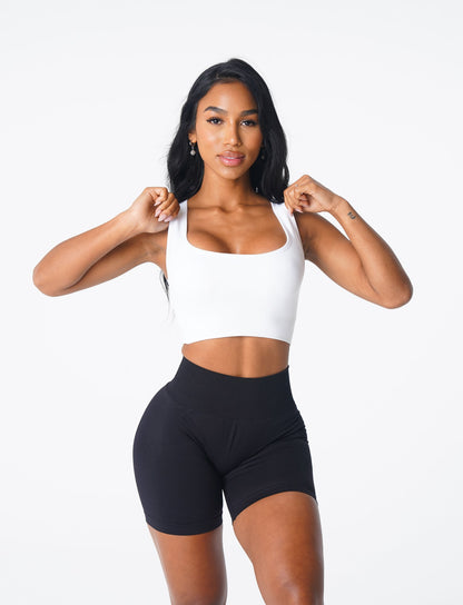 Women White Eclipse Seamless Bra - NVGTN