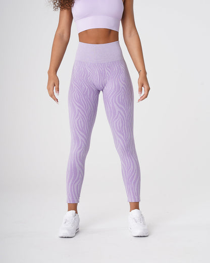 Women Lilac Zebra Seamless Leggings - NVGTN