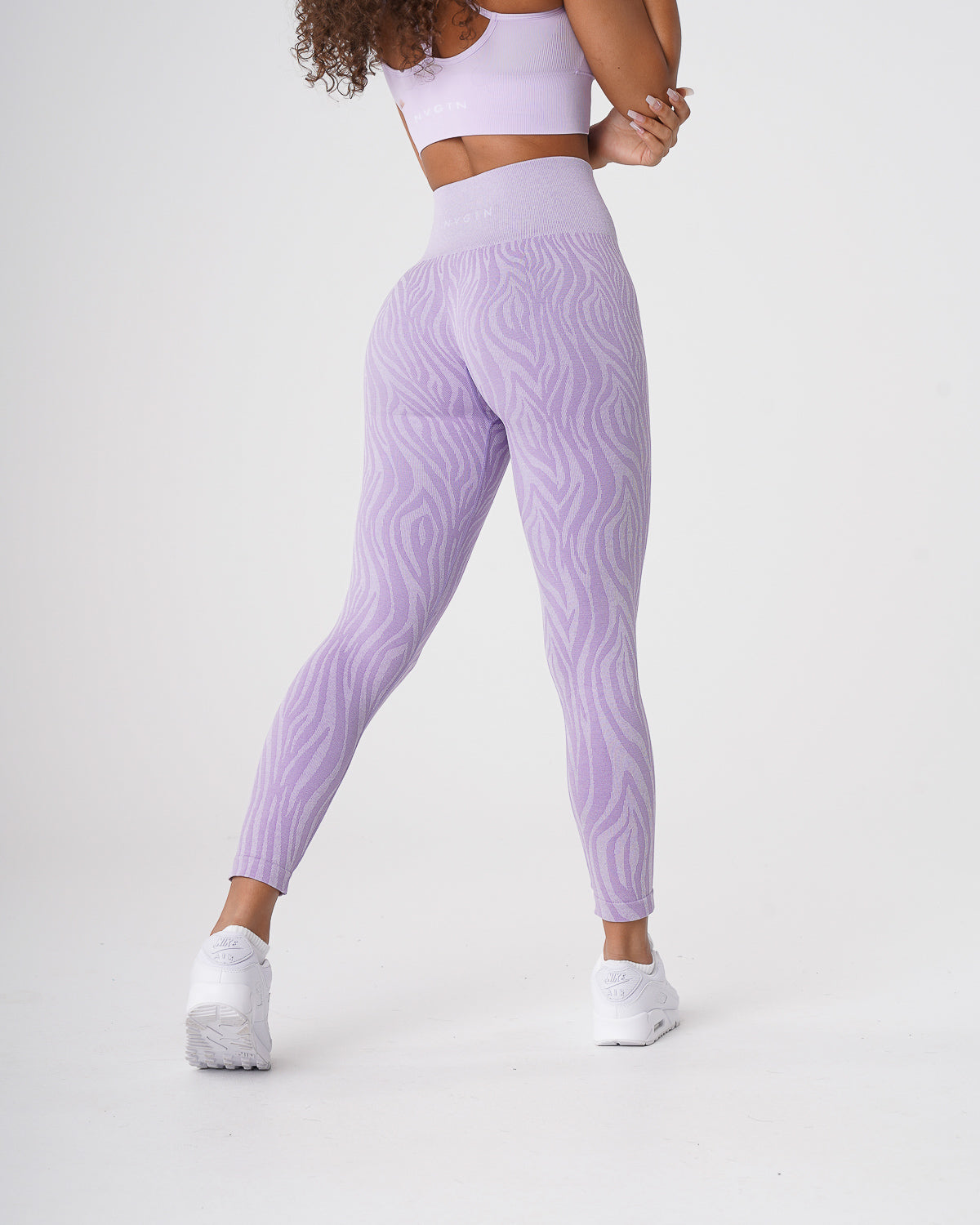 Women Lilac Zebra Seamless Leggings - NVGTN