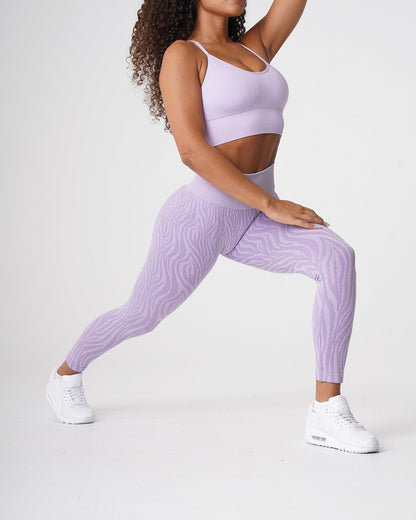Women Lilac Zebra Seamless Leggings - NVGTN