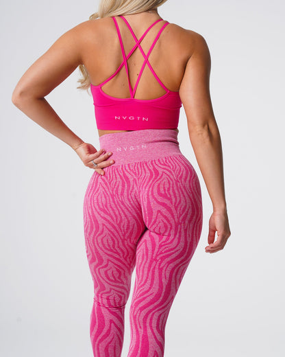 Women Fuchsia Zebra Seamless Leggings - NVGTN