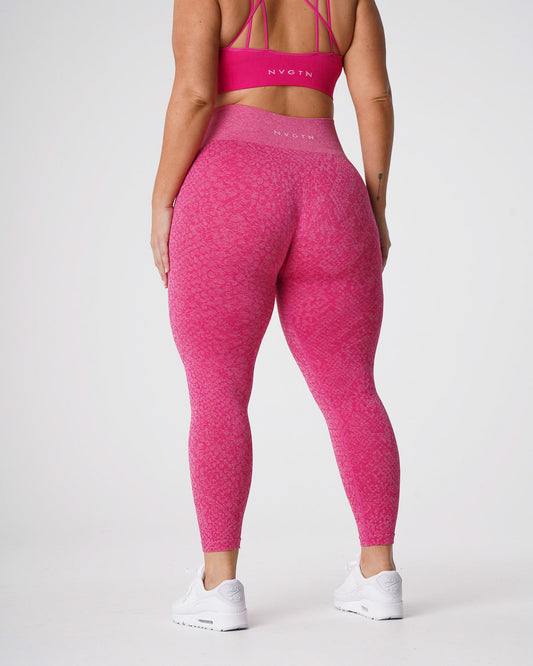 Women Fuchsia Snakeskin Seamless Leggings - NVGTN