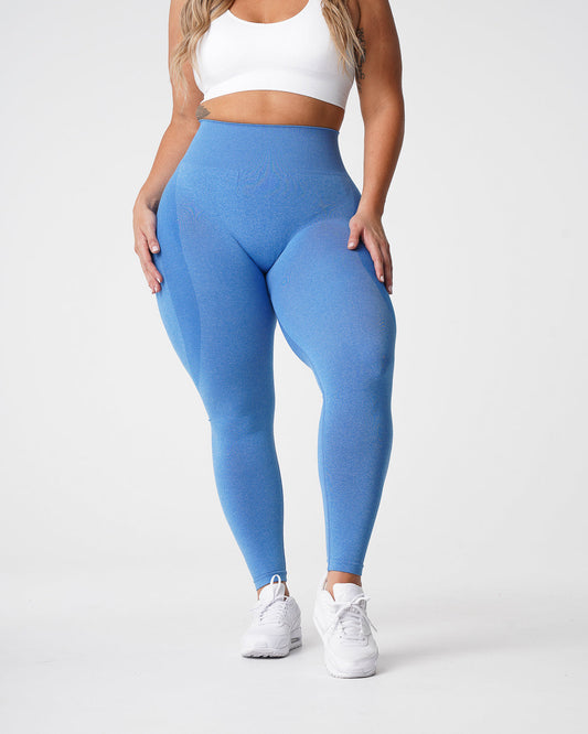 Women Ocean Blue Contour Seamless Leggings - NVGTN