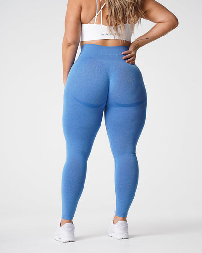 Women Ocean Blue Contour Seamless Leggings - NVGTN
