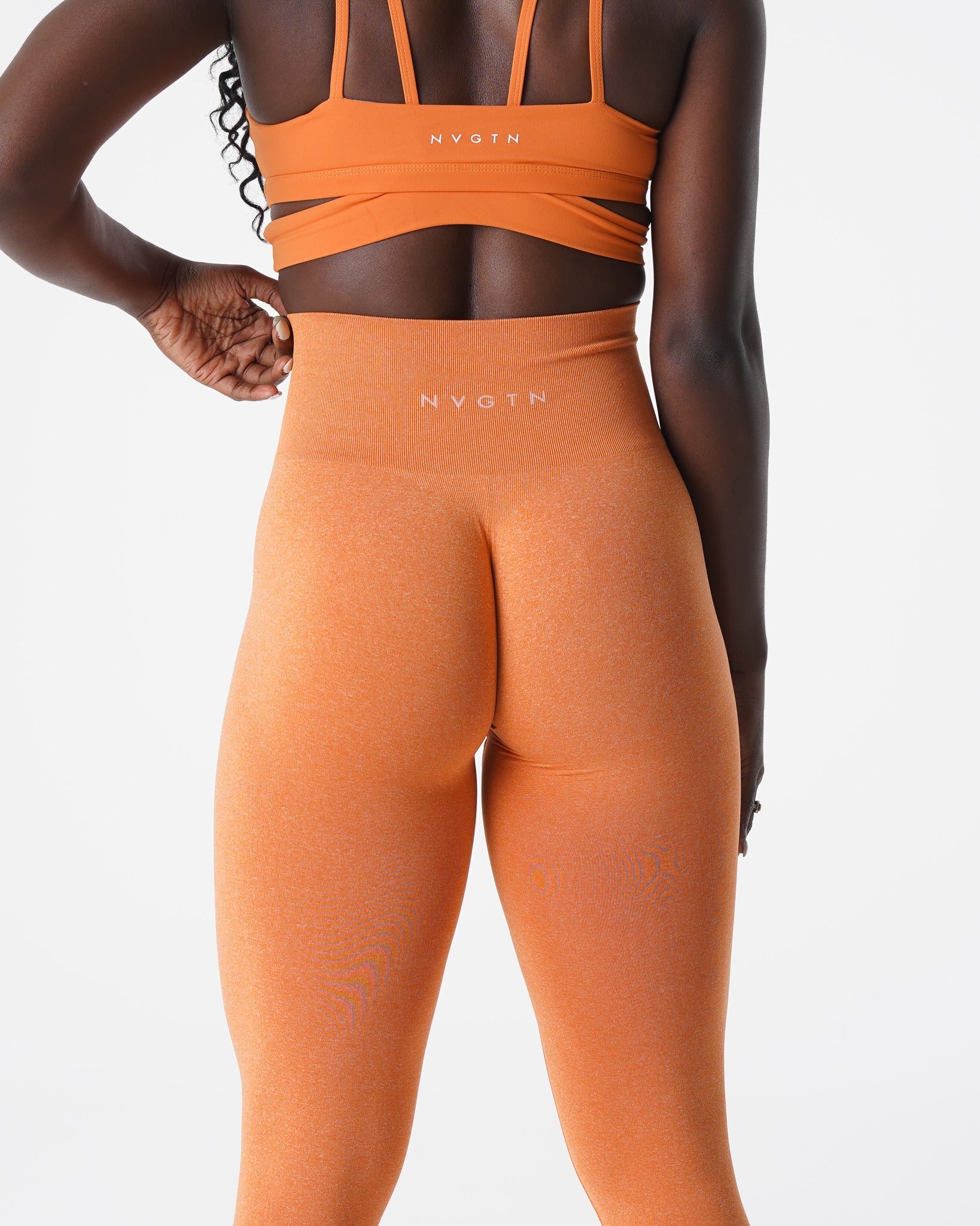Women Burnt Orange NV Seamless Leggings - NVGTN