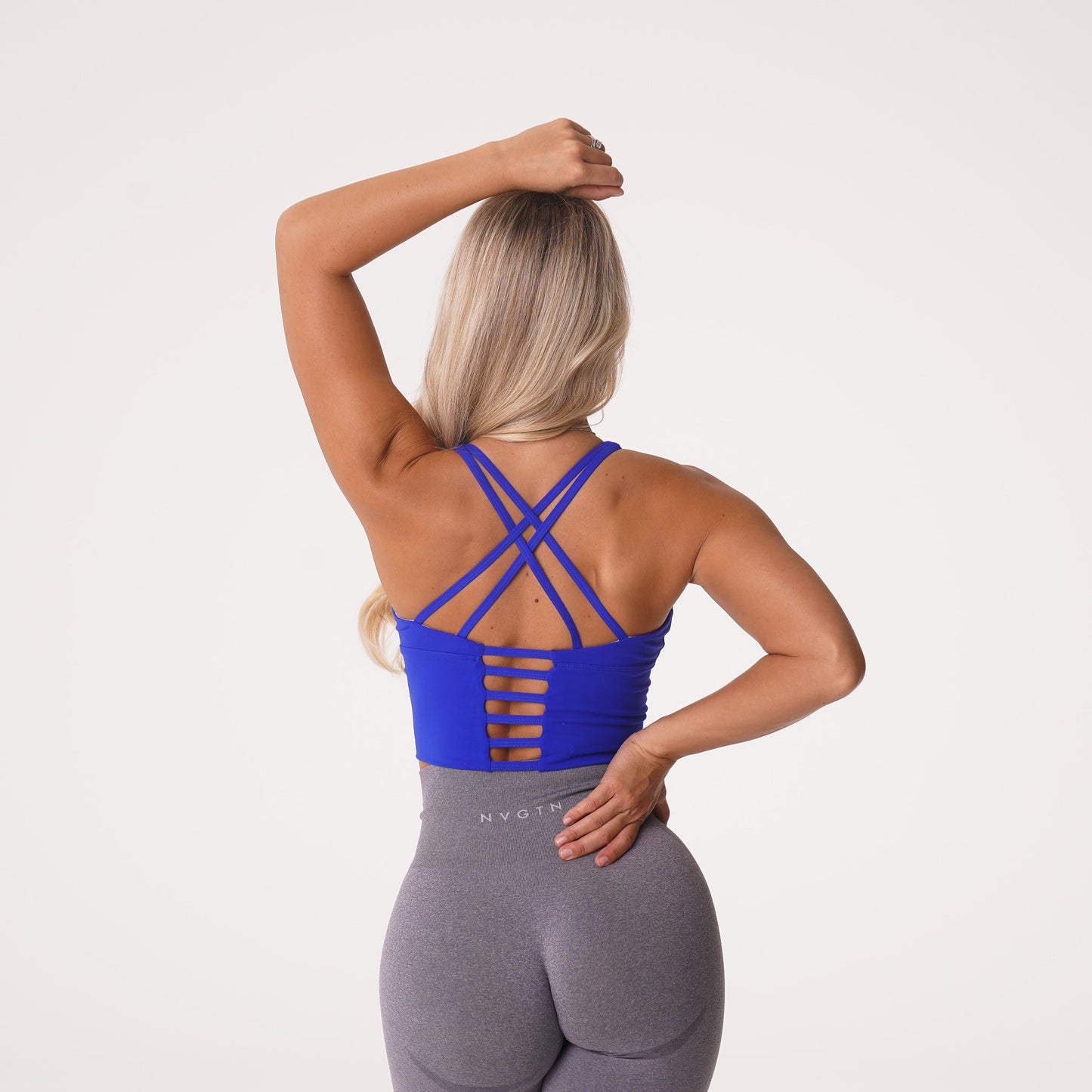 Women Sapphire Blue Matrix Bra Top - NVGTN