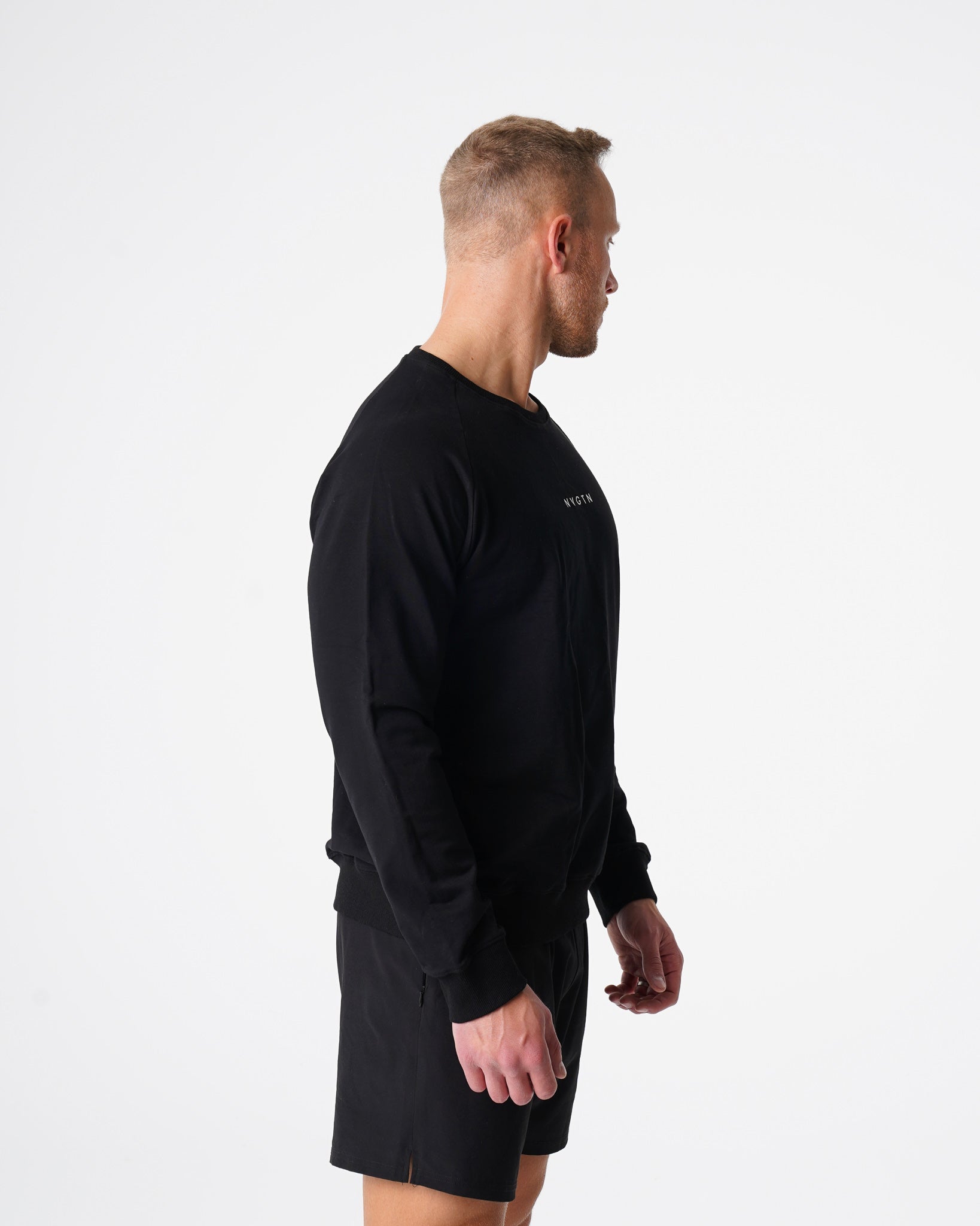 Men Black Crew Neck Sweatshirt - NVGTN