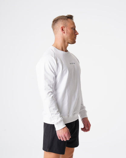 Men White Crew Neck Sweatshirt - NVGTN