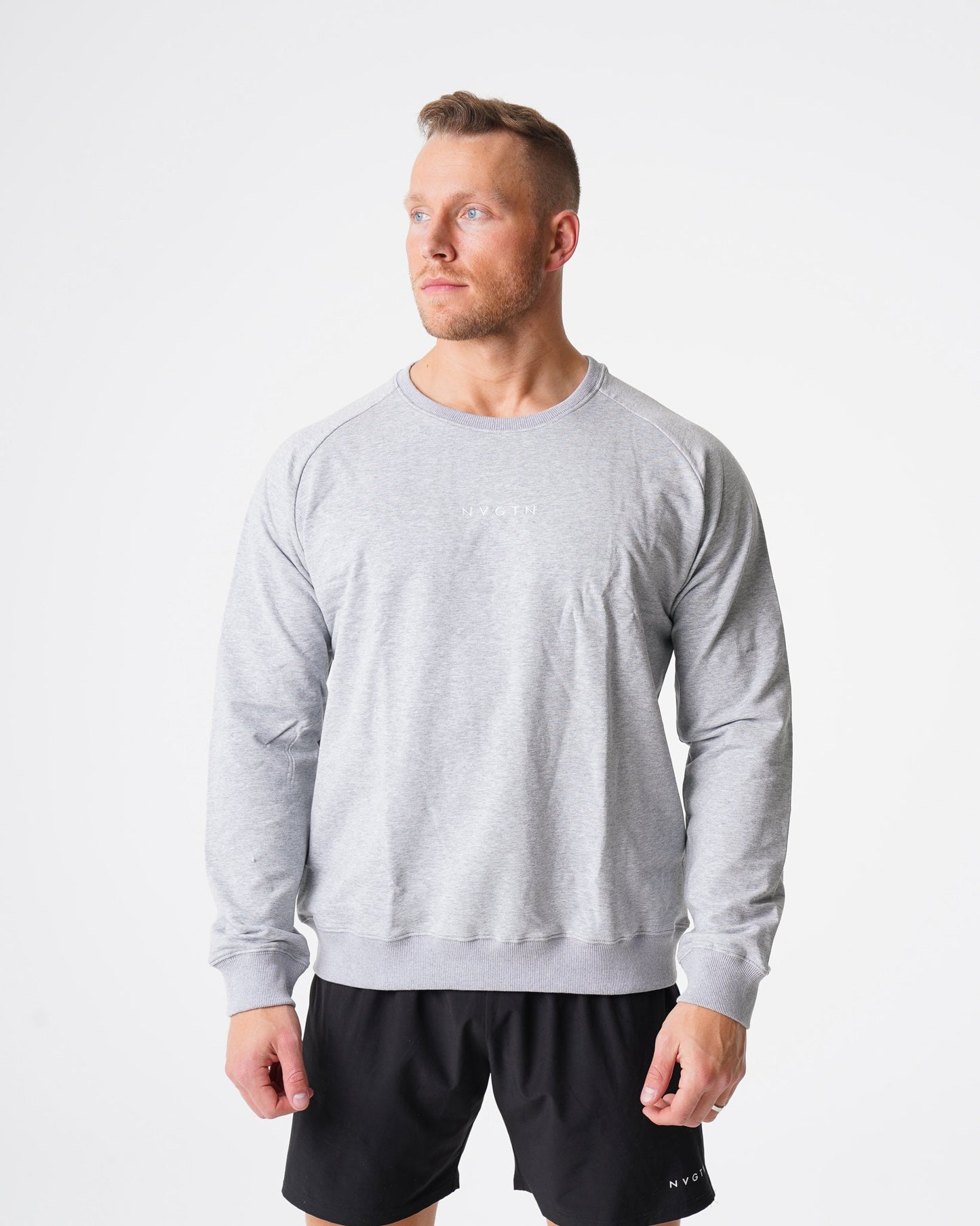 Men Grey Crew Neck Sweatshirt - NVGTN