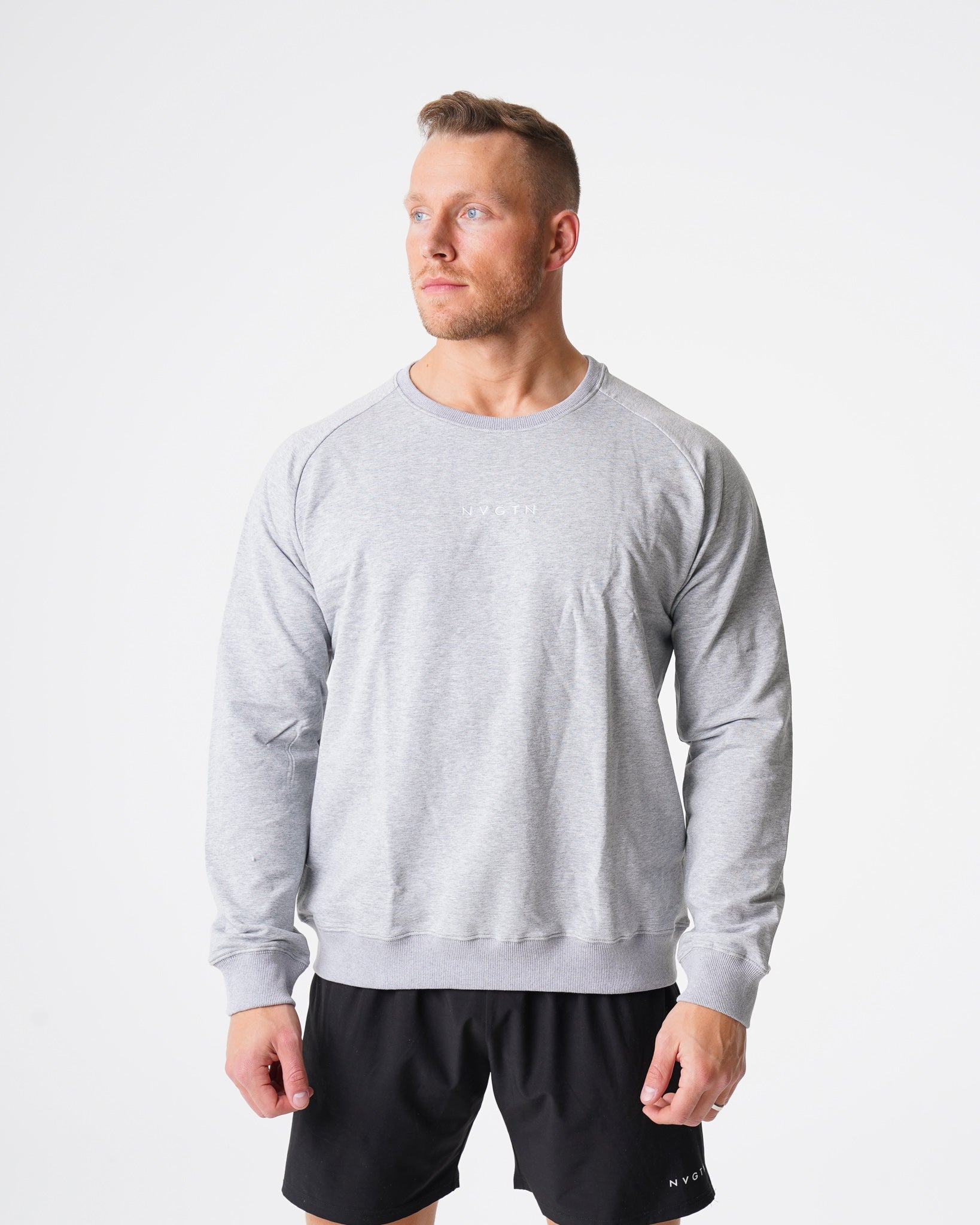 Men Grey Crew Neck Sweatshirt - NVGTN