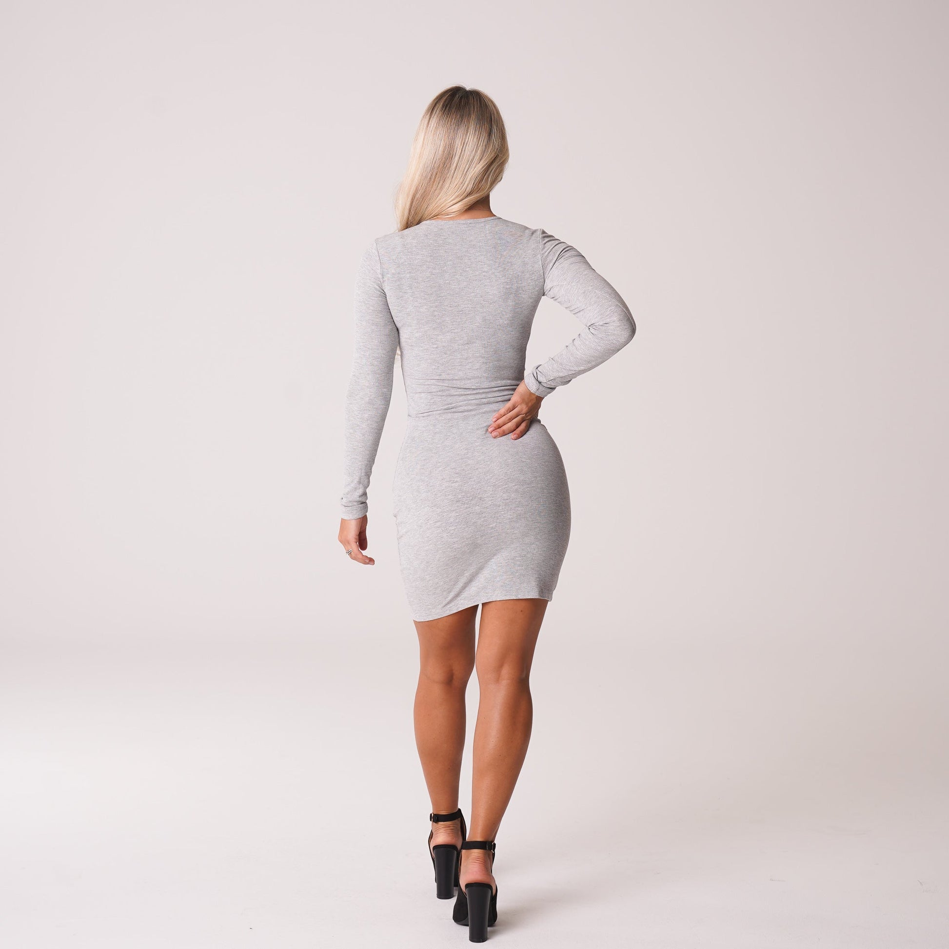 Women Grey Easy Daze Ribbed Midi Dress - NVGTN