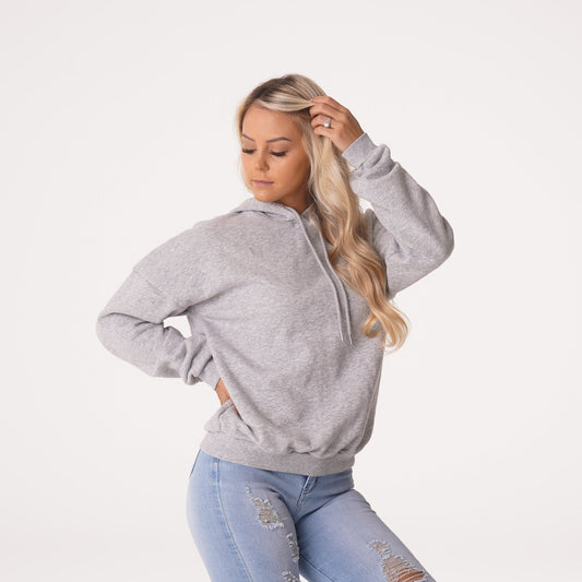 Women Grey Essential Drop Shoulder Hoodie - NVGTN