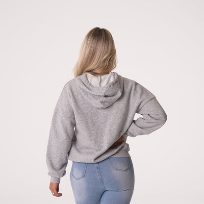 Women Grey Essential Drop Shoulder Hoodie - NVGTN