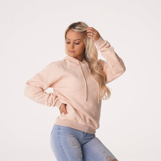 Women Beige Essential Drop Shoulder Hoodie - NVGTN