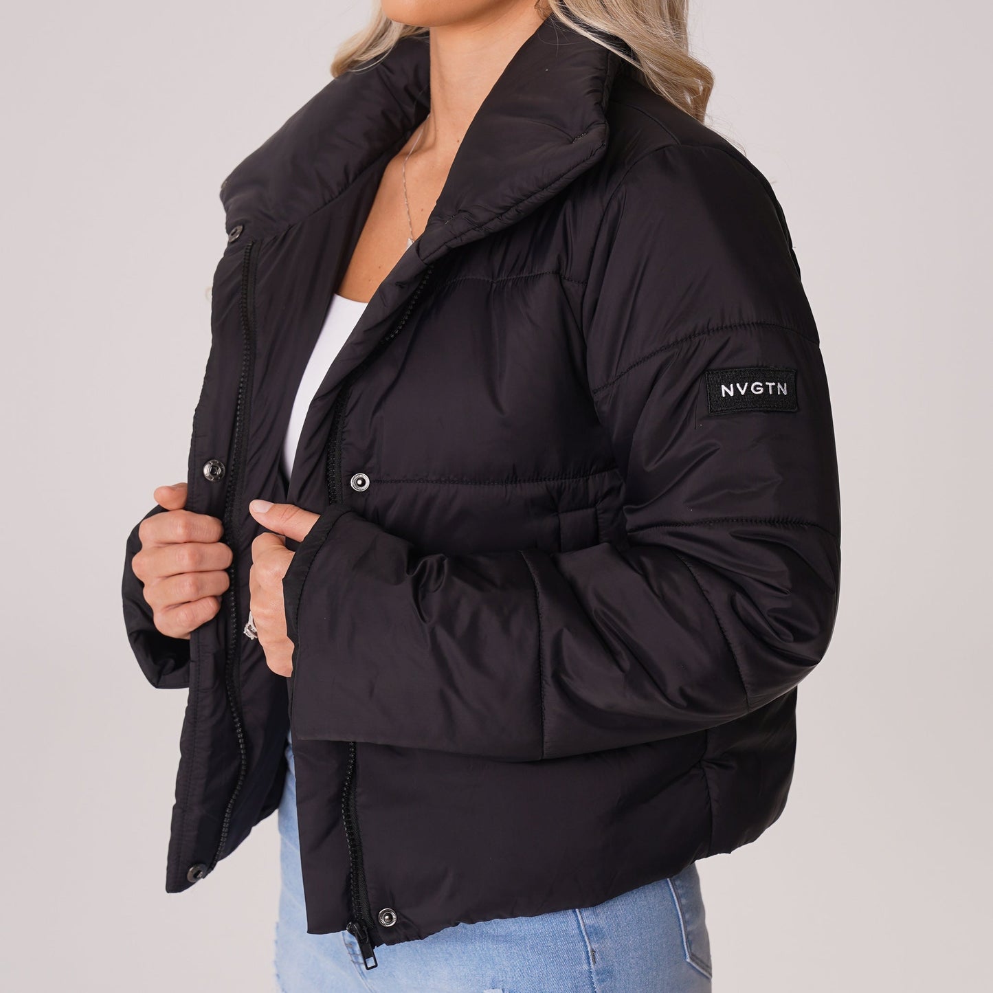 Women Black Winter Nights Puffer Jacket - NVGTN
