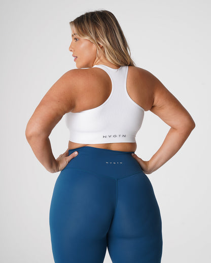 Women White Cinched Seamless Bra - NVGTN