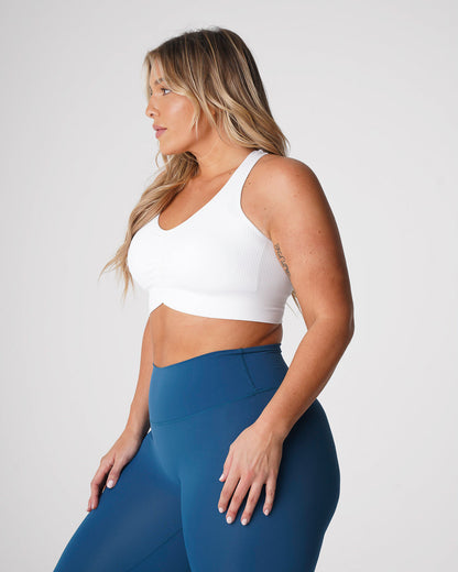 Women White Cinched Seamless Bra - NVGTN