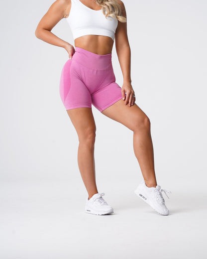 Women Bubble Gum Pink Contour Seamless Shorts - NVGTN